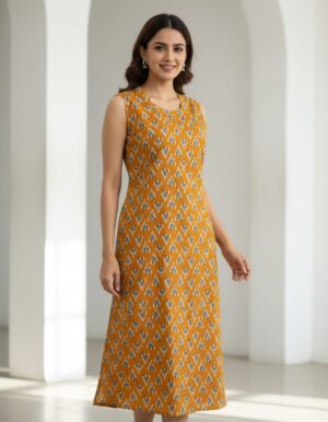 Cotton Handloom One Piece Dress