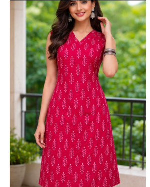 Handloom One Piece Dress pink