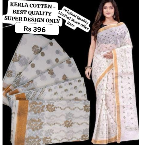 🌿 Kerla Cotton Saree