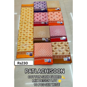 PATLACHISOON Cotton Slub Fabric Saree