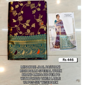 Minakari Jaal Paithani – Rich Pallu Special Work