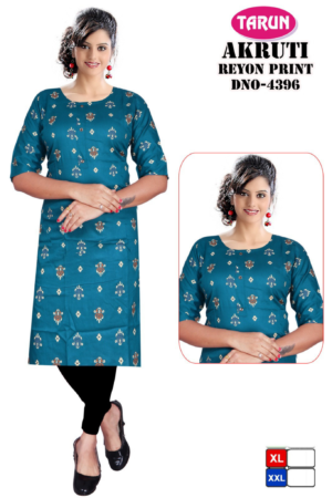 Women Rayon Printed Straight Kurti