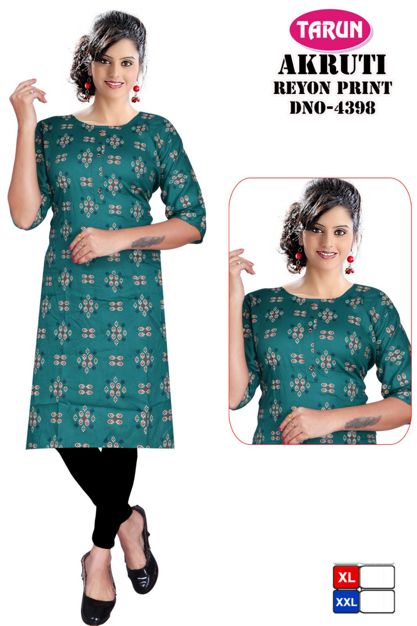 Women Rayon Printed Straight Kurti