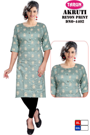 Women Rayon Printed Straight Kurti