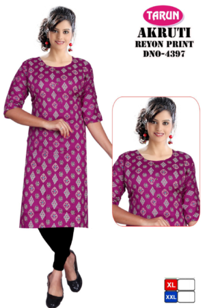 Women Rayon Printed Straight Kurti