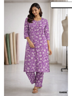 Women Printed Kurti Pant Co-Ord Set