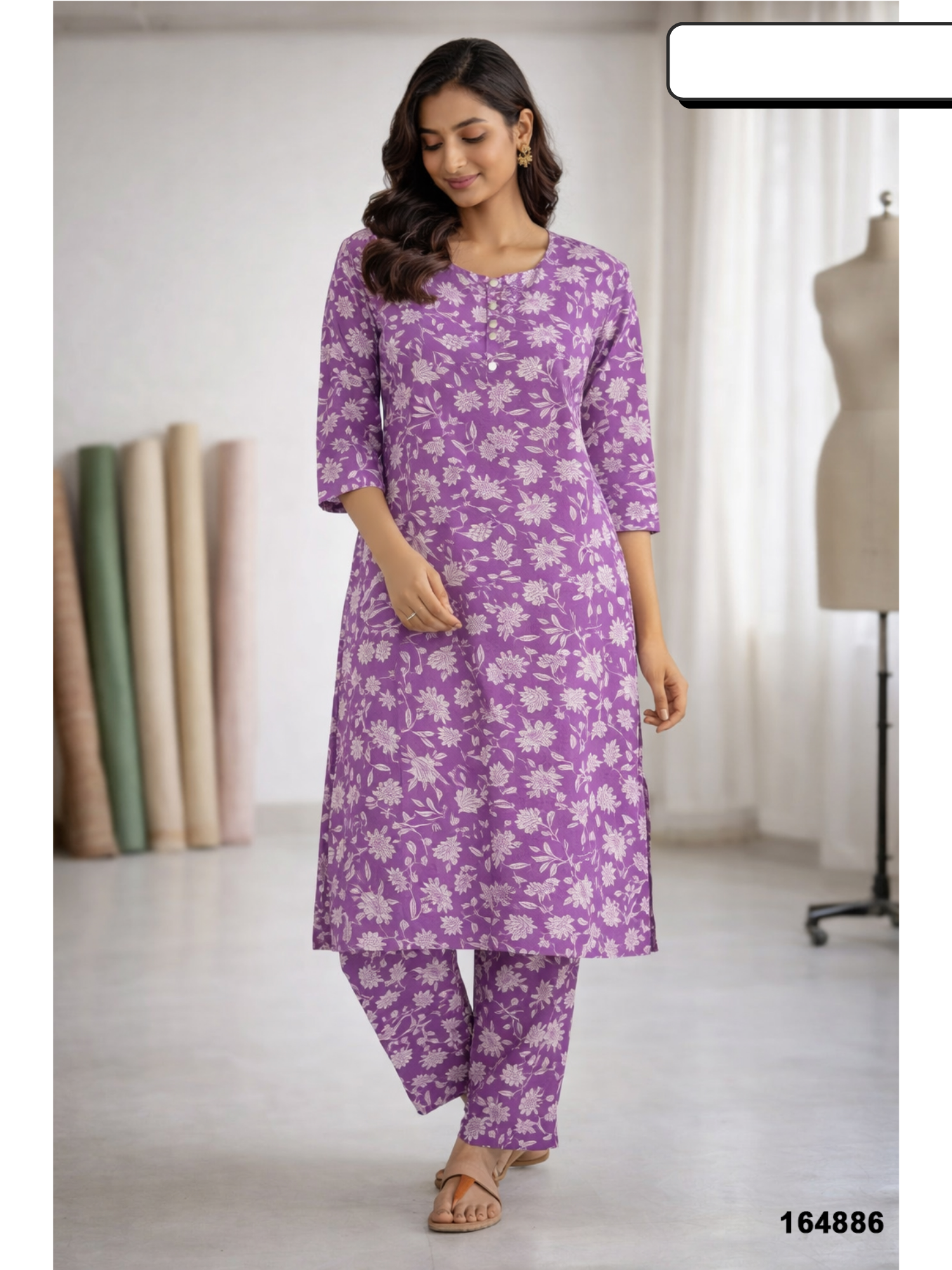 Women Printed Kurti Pant Co-Ord Set
