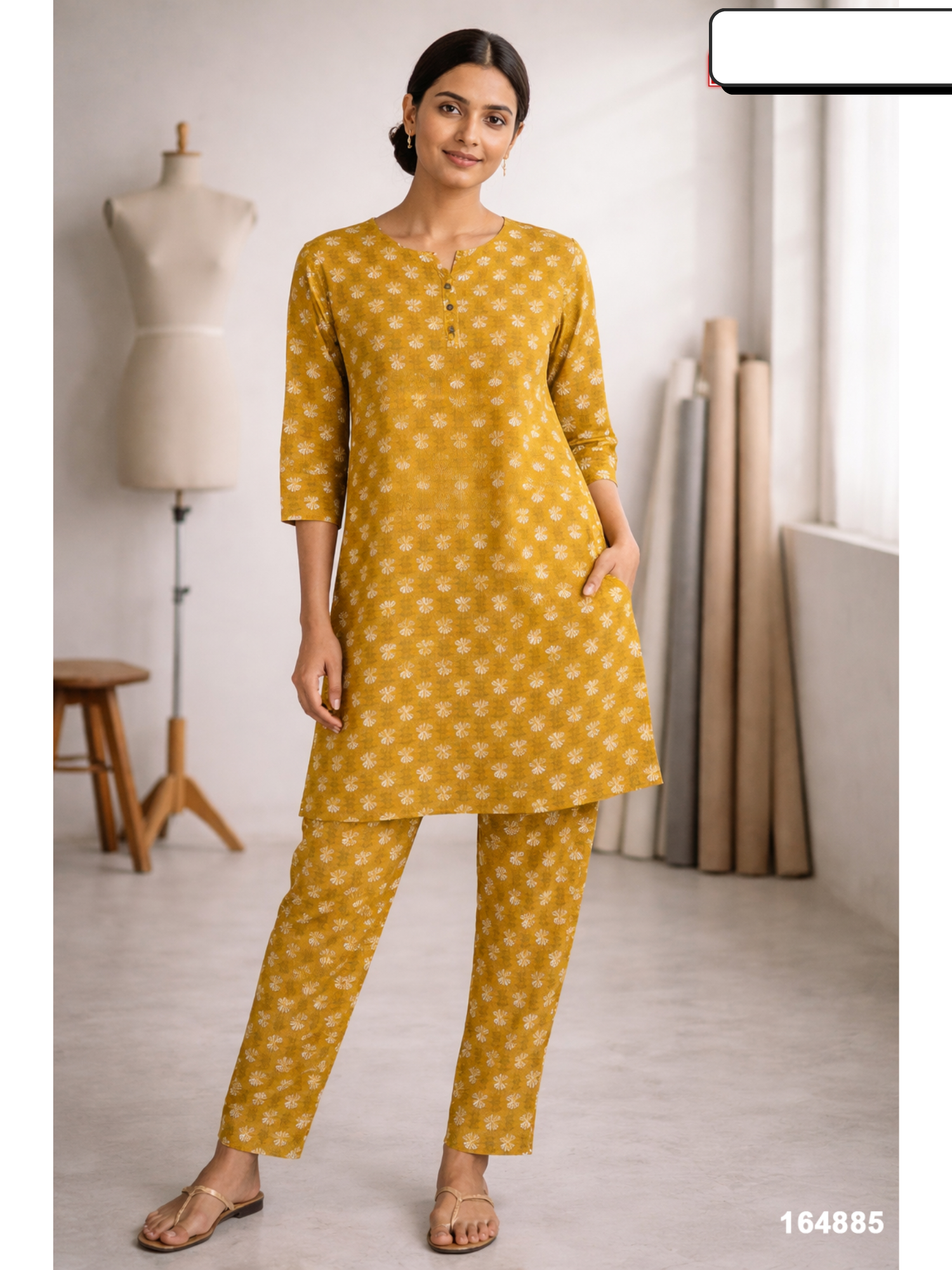 Women Printed Kurti Pant Co-Ord Set