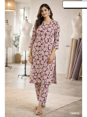 Women Printed Kurti Pant Co-Ord Set