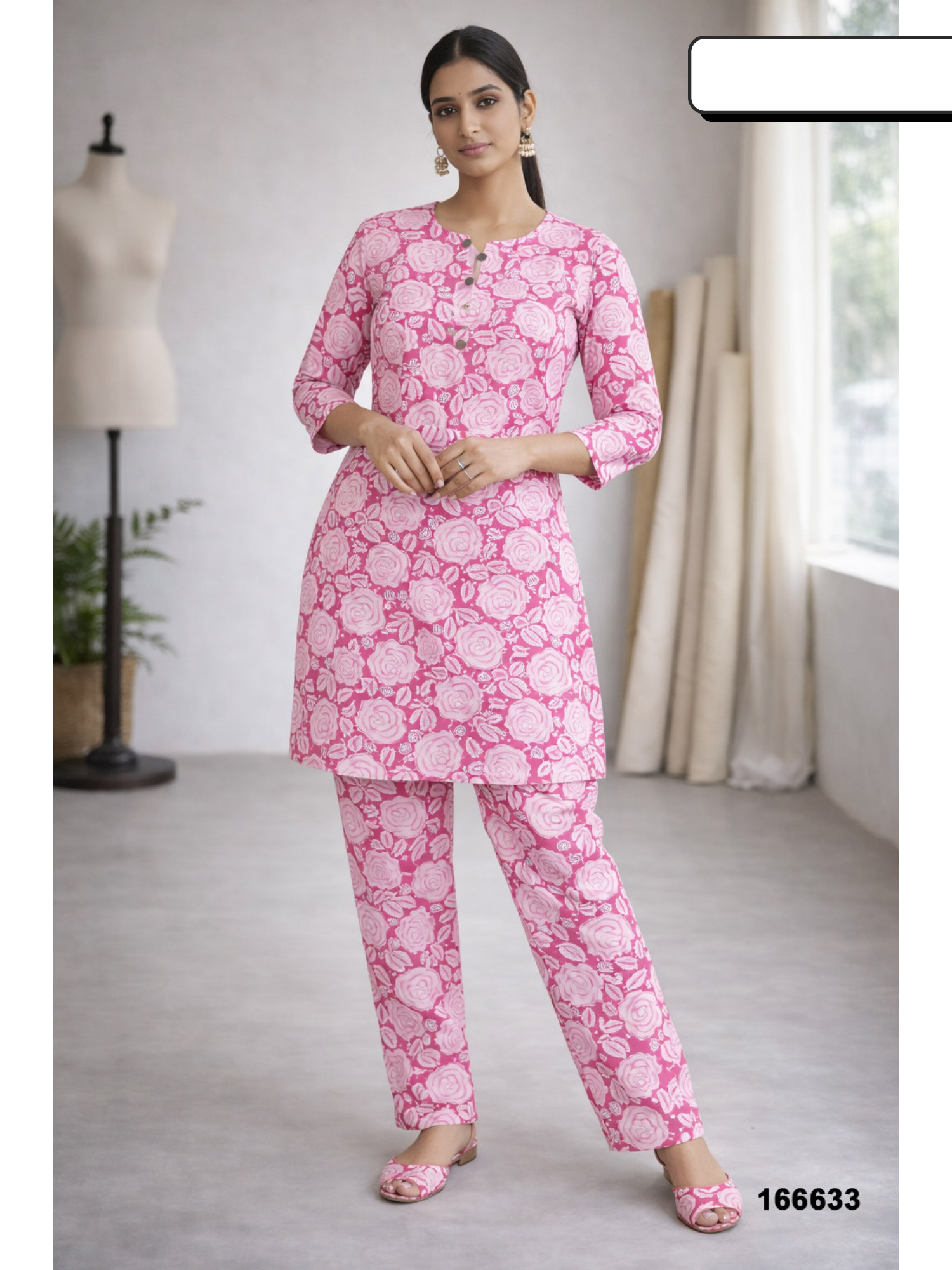 Women Printed Kurti Pant Co-Ord Set