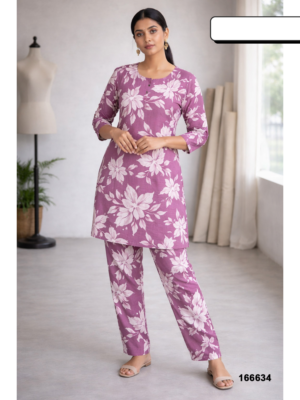 Women Printed Kurti Pant Co-Ord Set