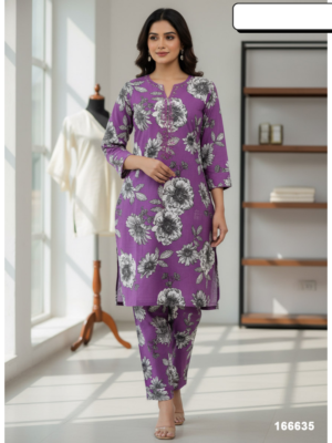 Women Printed Kurti Pant Co-Ord Set