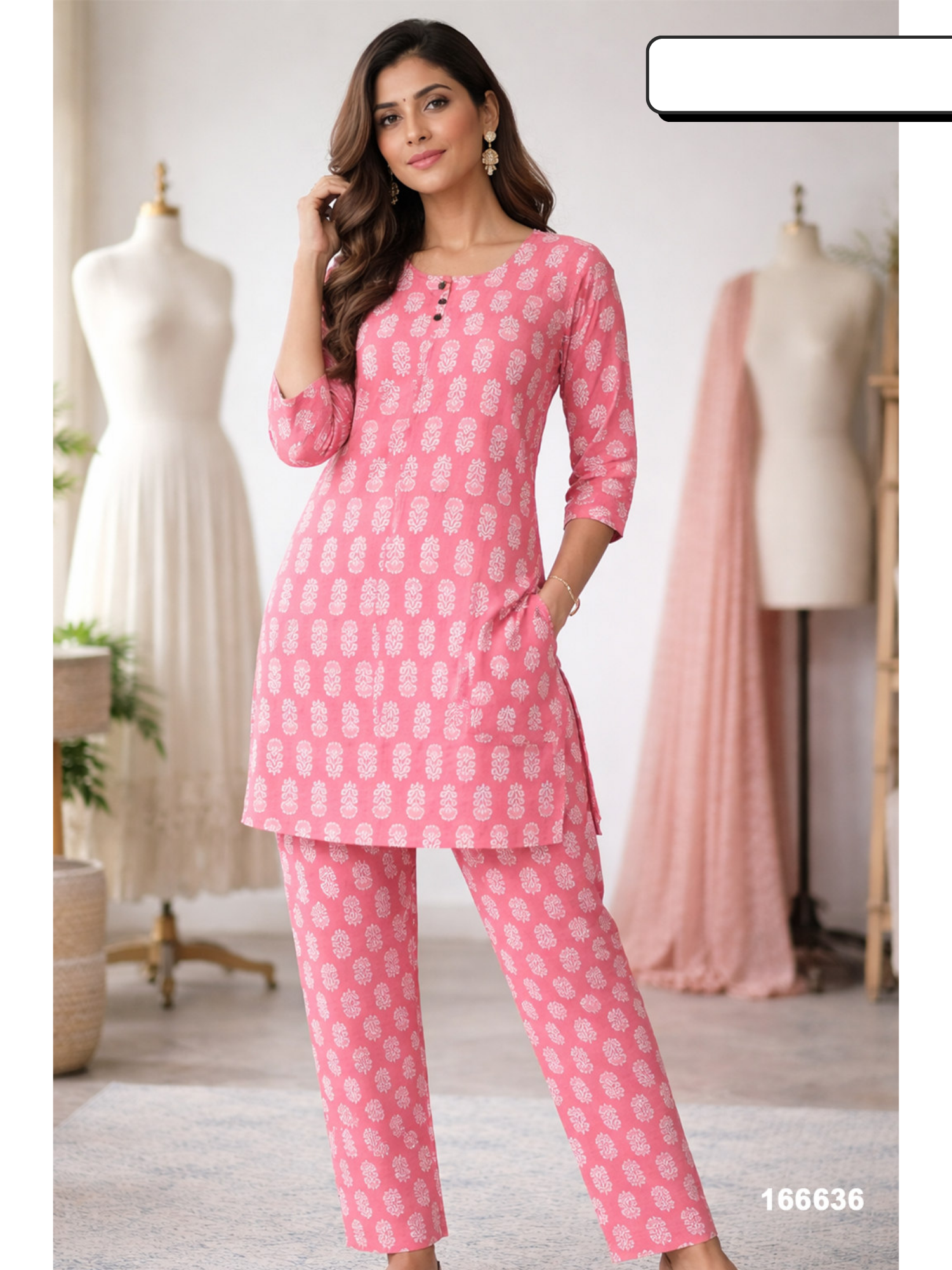 Women Printed Kurti Pant Co-Ord Set