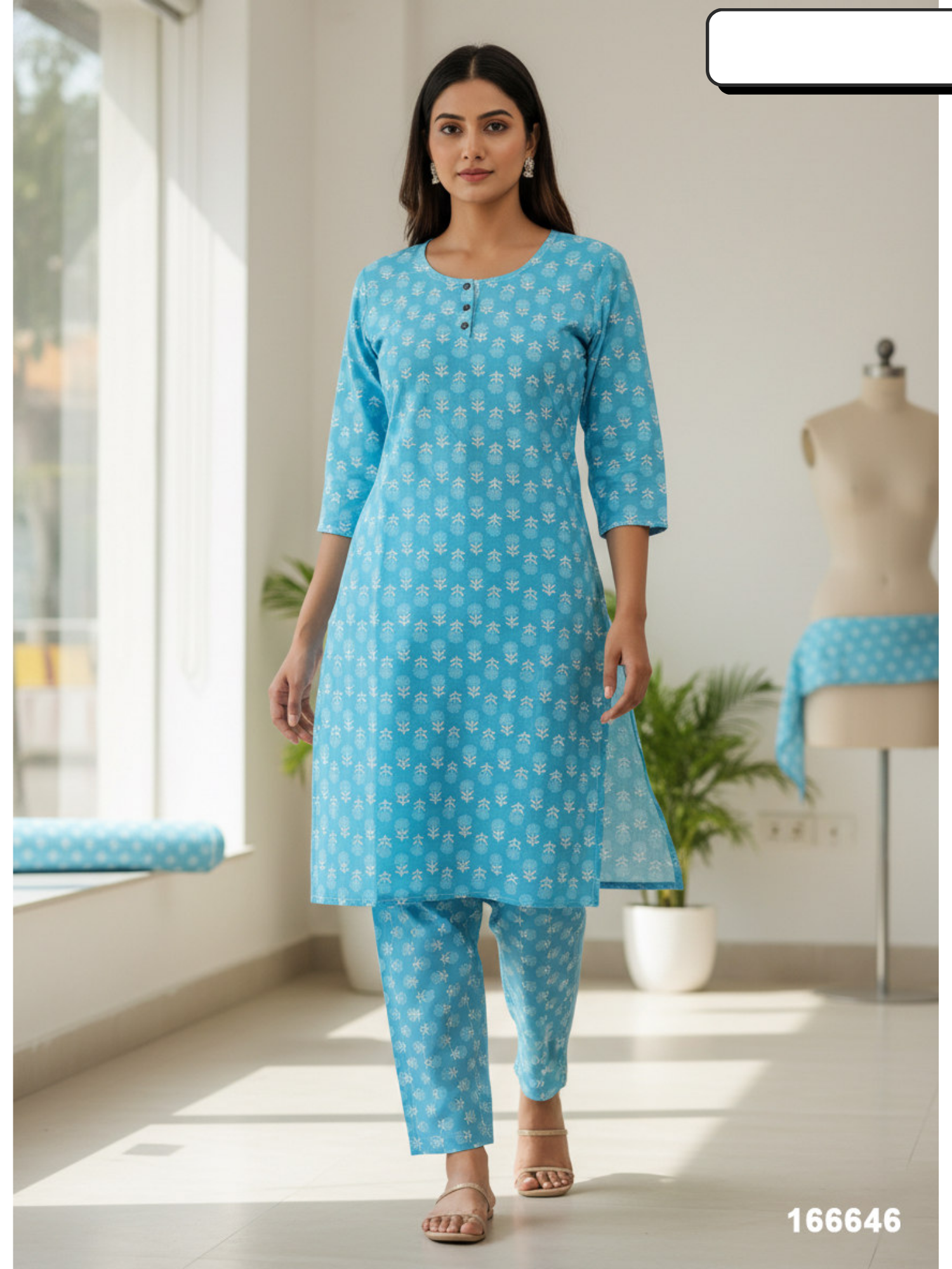 Women Printed Kurti Pant Co-Ord Set
