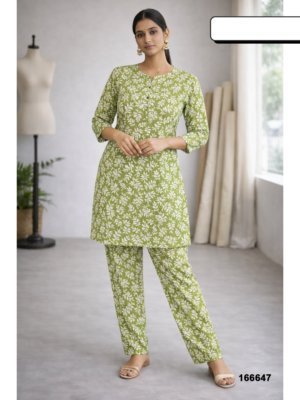 Women Printed Kurti Pant Co-Ord Set