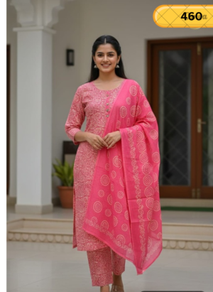 Women Embroidered Kurta Set with Dupatta