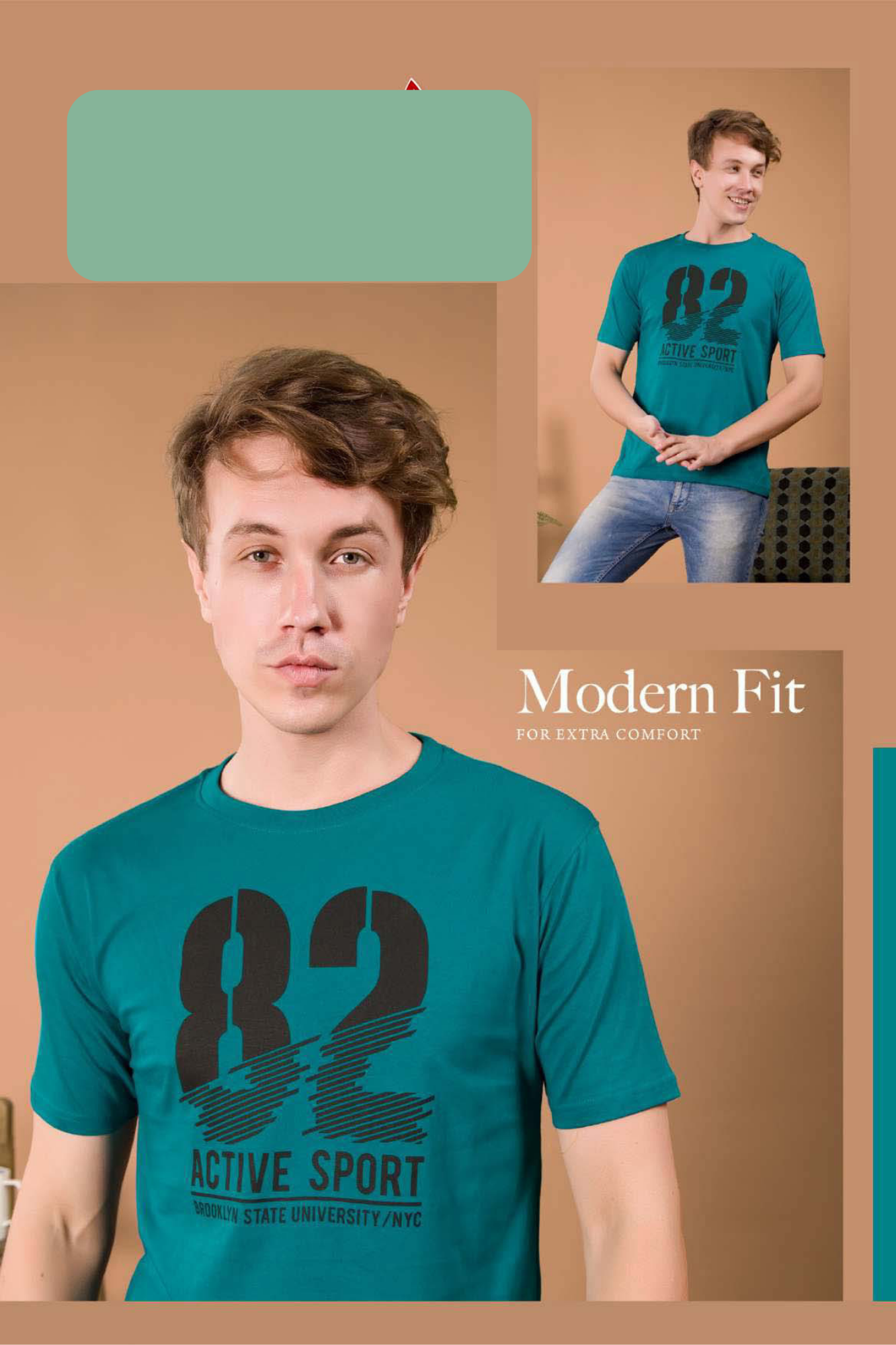 Men Modern Fit Printed Cotton T-Shirt (Half Sleeve, Round Neck)