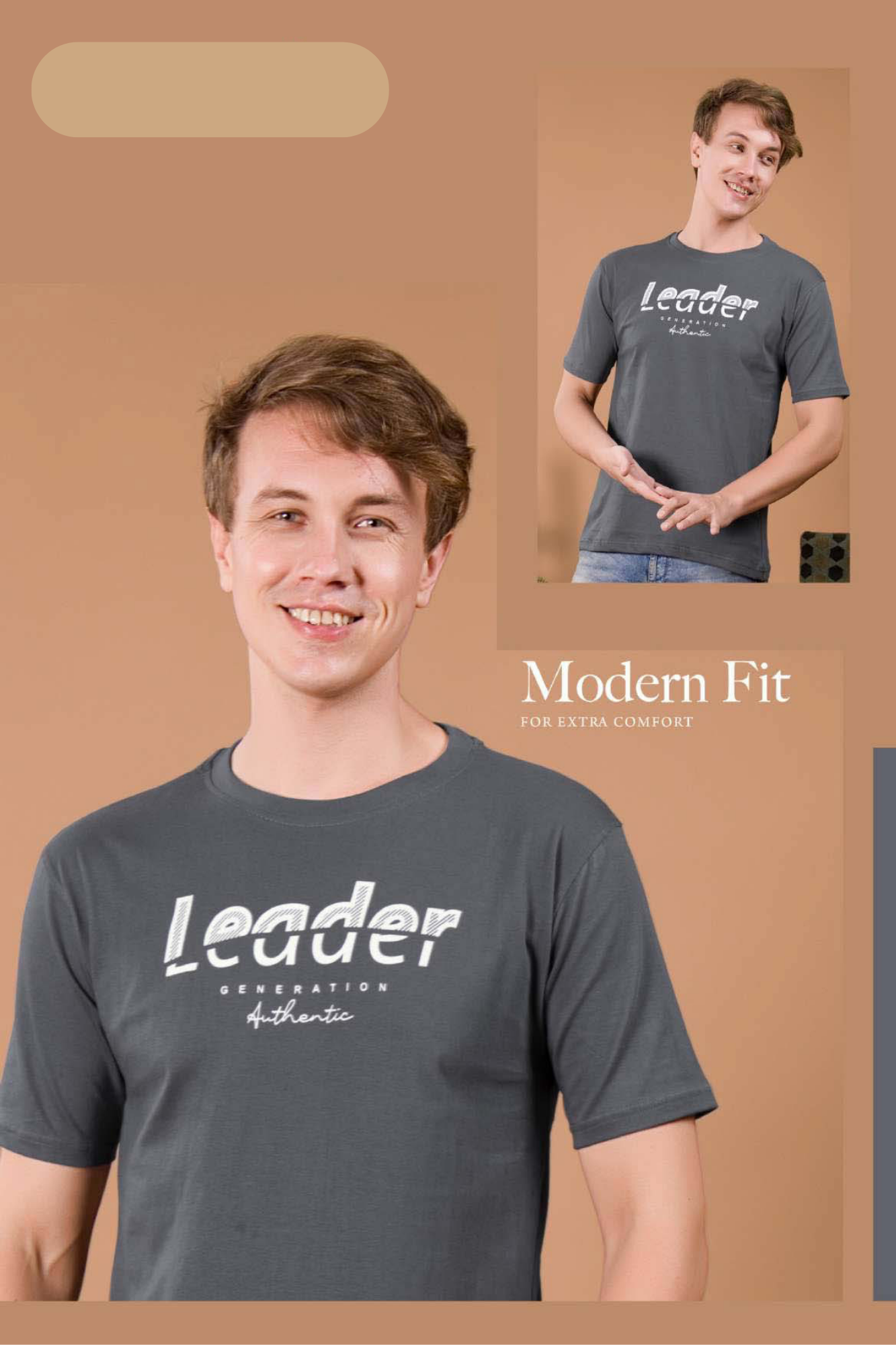 Men Modern Fit Printed Cotton T-Shirt (Half Sleeve, Round Neck) - Image 2