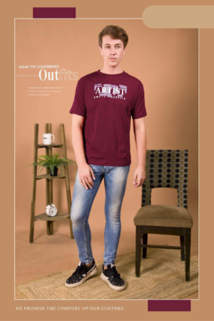 Men Modern Fit Printed Cotton T-Shirt (Half Sleeve, Round Neck)