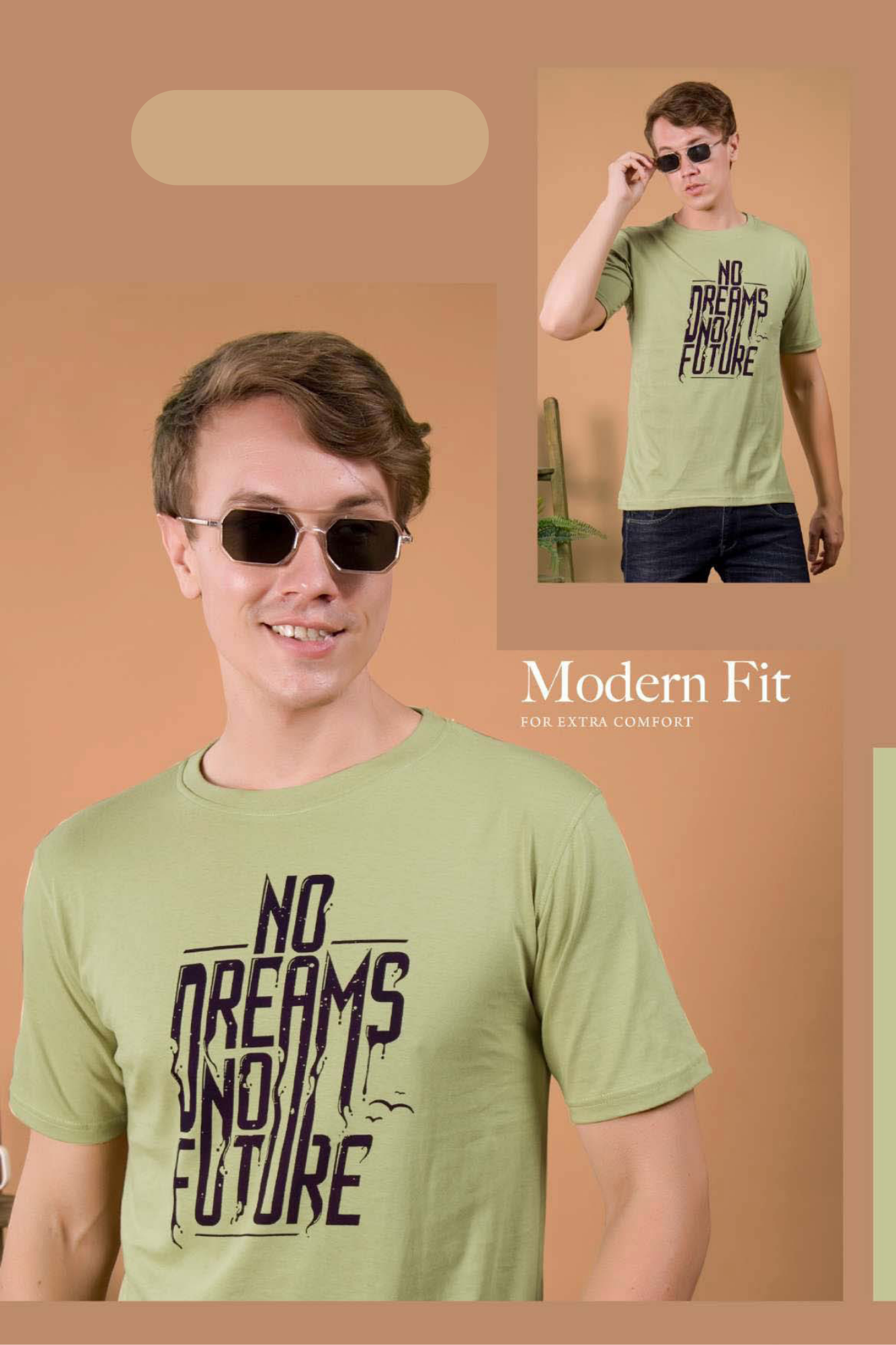 Men Modern Fit Printed Cotton T-Shirt (Half Sleeve, Round Neck) - Image 3