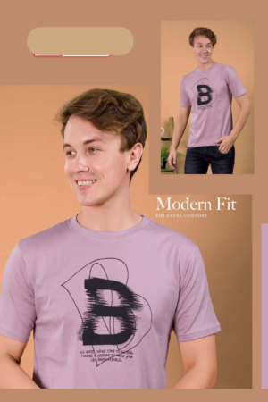 Men Modern Fit Printed Cotton T-Shirt (Half Sleeve, Round Neck)